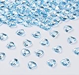 500 Stück hell Blau Herzen Diamantkristalle 12mm glitzernde Streudeko Deko Funkelnd Steine Kristalle Konfetti Diamanten zum DIY Verzieren Dekoration Hochzeit Verlobung,Valentinstag