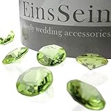 EinsSein 100x Funkelnde Diamantkristalle 12mm hellgrün Dekoration Dekosteine Diamanten Funkelnde Diamantkristalle Streudeko Konfetti Tischdeko H