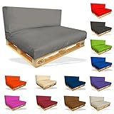 Palettenkissen Sitzpolster Set - 2er Set Sitzpolster 120x80x15cm + Rückenkissen 120x40x10cm – In & Outdoor - Palettenpolster – Kissen Möbel Sofa Sitzkissen Paletten Rattanmöbel Polster Auflag