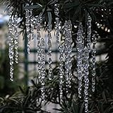 DAHI Christbaumschmuck eiszapfen Anhänger 25 Stück - Acryl eiszapfen deko weihnachtenbaum Anhänger (eiszapfen 25pcs)