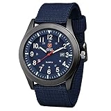 Herrenuhr ZEIGER Abenteuer Analog Quarz Herren Uhr Blau Sportuhr Datum Armbanduhr W284