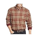 Arrow Men's Long Sleeve Plaid Flannel Shirt, Maple Spice, M