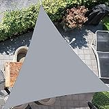 ELECLAND Sonnensegel Dreieckig Wasserdicht Sonnenschutz 420D Polyester UV Schutz Sonnensegel mit Schattensegel Befestigung für Garten Outdoor (3 * 3 * 3m, Grau)