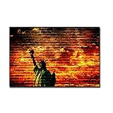 leinwand Bilder Graffiti Kunst Freiheitsstatue Drucke Pop Art Poster Wandbild Street Art für Zimmer Dekoration 60X90CM