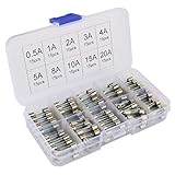 Gebildet 150 Stücke 5x20mm Schnelle Schlag Glassicherung, Fast-Schlag Glas Sicherungen Assortierte Kit, 0.5A 1A 2A 3A 4A 5A 8A 10A 15A 20