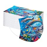 Rusaly Kinder 50 Stück Einweg 3-Lagig Atmungsaktive Bandana, Bezaubernd Regenbogen Weihnachten Bandana, Mund und Nasenschutz 6FE (V)