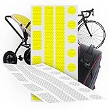 'N/A' Reflektoren Sticker 2er Set stark selbstklebend, 26 Stück Reflektor Aufkleber für Fahrrad Helm, Motorrad, Kinderwagen Buggy Zubehör, Anhänger, wetterfest und hochreflektierend (Weiß)