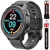 Blackview X5 Smartwatch Männer, Smart Armbanduhr Herren Fitness Tracker Smart Watch Rund Fitnessuhr Herren mit Pulsuhr Schrittzähler Damen Wearable 5ATM Wasserdicht Sportuhr zum iOS