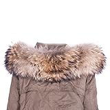 Dancel Echte Waschbärpelz Frau Pelz-Schal-Schal f¨¹r Wintermantel Kragen oder Kapuze Edges nat¨¹rliche 70cm*18