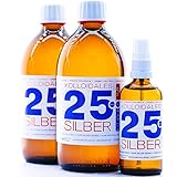 Kolloidales Silber 1100ml 25PPM 2 * 500ml & Spray 100ml Silberwasser ● tgl. Produktion und Direktlieferung ● Made in Germany