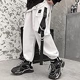 Frauen Cargo Harem Hosen Seitentaschen Schwarz Weiß Hip Hop Casual Männlich Weiblich Jogger Hosen Mode Casual Streetwear Hosen-Weiß_S
