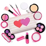 AMOSTING So tun als ob schminkkoffer mädchen - Fake Make-up Kit Spielzeug mit Kosmetiktasche, kleine M
