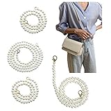 Xiuyer 4pcs Perlen Kette Trageriemen Nachahmung Perle Korn Taschenkette Schulterriemen Ersatz Geldbörse Ersatzkette Handtasche Mit Druckknopf Griff Für Damen Taschen Geldbörse S