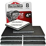 X-PROTECTOR Anti Rutsch Pad - Rutschhemmer für Möbel - 8 Stück 100 mm Antirutschpads - Beste Möbelstopper - Gummifüße selbstklebend - Premium Filzgleiter Gummi für Möbelfüße!