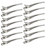 MenYiYDS- 26 Packs Ente Bill Clips 3,5 Zoll Rustura Metall Test Alligator Curling Clip mit Haarlöcher Styling Haarfarbe Silb