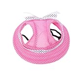 Balacoo Dog Sonnen Hut mit Ohrlöchern-Princess Cap Dog Mesh Poröse Sonnenhut mit Ohrlöchern für kleine/extra kleine Hunde Teddy, Mops, Chihuahua, Shih Tzu, Yorkshire-Größe M