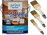 prinzcolor Premium Holzlasur Holzschutzlasur Holzschutz Lasurpinsel Teak 2,5