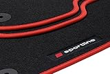 teileplus24 PV301 Fußmatten Sportline Design für Seat Ibiza 3 6L 2002-2008 Bandeinfassung Ziernähte, Bandeinfassung:R