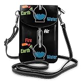 Risating Handy Umhängetasche - Laborflasche Crossbody Handy Geldbörse mit Verstellbarem Gurt PU Leder für Frauen M