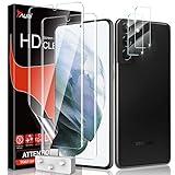 TAURI Schutzfolie Kompatibel Mit Samsung Galaxy S21 Plus und S21 Plus 5G 2 Stück Schutzfolie TPU und 2 Stück S21 Plus Kamera Panzerglas Fingerabdruck-ID unterstützen Blasenfreie Klar HD F