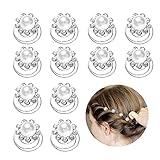 12 Stück Weiß Perlen Strass Spirale Haarnadel, Hochzeit Brautschmuck Braut Curlies Haarschmuck Haarklammer, Haarspiralen Haarspang