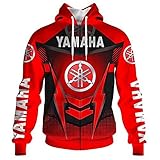 Männer Ya.M-AHa Hoodies Einfügen Taschen Voller Druck Dünne Jacken T-Shirt Unisex Casual Polyester Sweatshirt Lose Seite Fahren Pullover,Rot,XL
