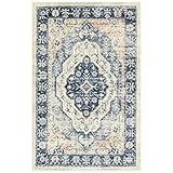 Maples Rugs Caprice Teppich im Boho-Stil, Medaillon, Rankgitter, rutschfest,, Blau, 70 x 90