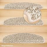 Kettelservice-Metzker Stufenmatten Princess Shaggy Halbrund Beige/Hellbraun 15 Stück