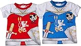 Disney Micky Maus - T-Shirt - 2er Pack - Der kleine Ritter - Rot/Blau/Mehrfarbig