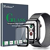 Ferilinso Entworfen für Apple Watch Series 41mm & 45mm 2021 Panzerglas, [Nicht passend für Serie 6 40mm & 44mm], 6 Stück HD Schutzfolie Glas, Freundliche hülle, Empfindlich bei Berührung, B