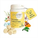 PiuPet® Vegane Gelenktabletten für Hunde - Made in Germany - Ergänzungsfuttermittel ohne Zuckerzusätze - für alle Hunde geeignet - Hohe Akzeptanz (Vegane Gelenktabletten)