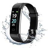 MEDGUARD Fitness tracker | Schrittzähler | Pulsoximeter | Pulsmesser | Herzfrequenzmessung | Schlafüberwachung | Integriertes GPS | IP68 | wasserbeständig | Shake Fotos | 0,96 Zoll TFT-LCD | B