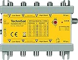 TechniSat TECHNIROUTER 5/1x16 Verteilung von einem Satellit (4 SatBlöcke) auf einen Kabelstrang für 16 Teilnehmer, Silber-gelb