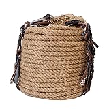 20mm Hanfseil Nautisches Seil Garten Jute Schnur Schnur Starkes Naturseil Geflochtenes Hanfseil für DIY Katzenkratzer, Gartenarbeit, Bündelung und Wandbehang Handwerk Dek