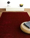 Hochflor Shaggy Teppich Colors rot/Bordeaux 120x170cm - pflegeleichter und günstiger Langflortepp