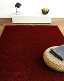 Hochflor Shaggy Teppich Colors rot/Bordeaux 120x170cm - pflegeleichter und günstiger Langflortepp