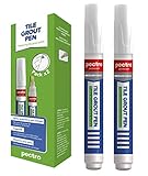 Fugenstift Grau PACK x 2 Einheiten | Fugenmarker Reparieren und Pflegen zu Hause | Farben Hellgrau - Mittelgrau - Dunkelgrau (Mittelgrau)