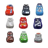 Disney Pixar Deluxe-Spielset „Cars“, 9 Teile, detailreich gestaltete Autos, buntes Figurenspielzeug Store, enthält Lightning McQueen, geeignet für Kinder ab 3 J