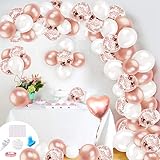 Humairc Rose Gold Ballonbogen Kit Ballonbögen Girlande Set, Konfetti Ballons Streifen Band Bindewerkzeuge für Mädchen Frauen Geburtstag Hochzeit Babyparty Dek