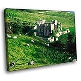 Djkaa Landschaft Artwork Print Clifden Castle Irland Gras Sheeps Wandkunst Leinwand Malerei Für Hof Wand D