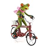 Deko Frosch auf Fahrrad, Dekofigur Frosch, hellgrün, Höhe ca. 16,5