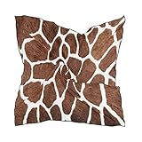 QMIN Seidenschal, quadratisch, Tier-Giraffen-Print, modisches Kopftuch, leicht, Haarband, ordentliche Halstuch, für Damen, 60 x 60