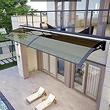 Braune Veranda Vordach für Haustür,Fenster Terrasse Türüberdachung,Silent Vordach Überdachung,Winddicht/Kühlen/Anti-UV Regen Schneeschutz Polycarbonat Abdeckung,60-380cm (60x130cm/24'x51')