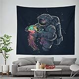 N/A Tapisserie Bohemia Hippie Psychedelic Stil Tapisserie Raumfahrer Astronaut Muster Gedruckt Wandteppich Home Decor Wall Carprt Yoga Mat Mandala Serie Tapestrymian Ethnic Sty