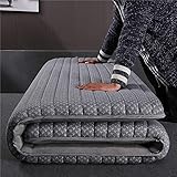Matratze Tragbare zusammenklappbare Futon-Matratzen 9 cm Verdicken Tatami-Matratzen Boden Memory Foam Latex-Matratze Einzel Doppel Studentenwohnheime Heimreise Klappmatratze, Grau, 200 × 22
