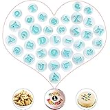 AFASOES Ausstechformen Alphabet Fondant Ausstecher Set 26 Großbuchstaben & 10 Zahlen Buchstaben Ausstecher Plastik Keksausstecher Buchstaben für Fondant Cookie Kekse Tortendeko Backen DIY