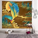 YYRAIN Nordic-Druck-Polyester-Landschafts-Hängetuch Modernes Minimalistisches Hauptwandkunstdekorations-Hängetuch Hotel-Café-Hintergrund-Wandteppich Multifunktionale Tischdecke 230x180