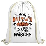 ShirtStreet Partner Gruppen natur Turnbeutel Rucksack Gymsac Mein Halloween Kostüm ist in der Wäsche, Größe: onesize,weiß