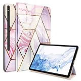 Hülle für Samsung Galaxy Tab S8+ 2022 12.4 Zoll, Samsung Galaxy Tab S7 FE/S7+ Hülle, Marmor Hülle Case mit Standfunktion Auto Schlaf/Wach Schutzhülle Kompatibel für Samsung Galaxy Tab S8