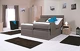 Spenger Bettenstudio Boxspringbett Laro mit elektrischer Verstellung, 180x200 cm, 7-Zonen Taschenfederkernmatratze, Geltopper, Hettich Motoren, H2, H3, H4, Farbe: Web